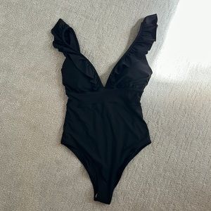 H&M Black v neck swimsuit. New with tags.